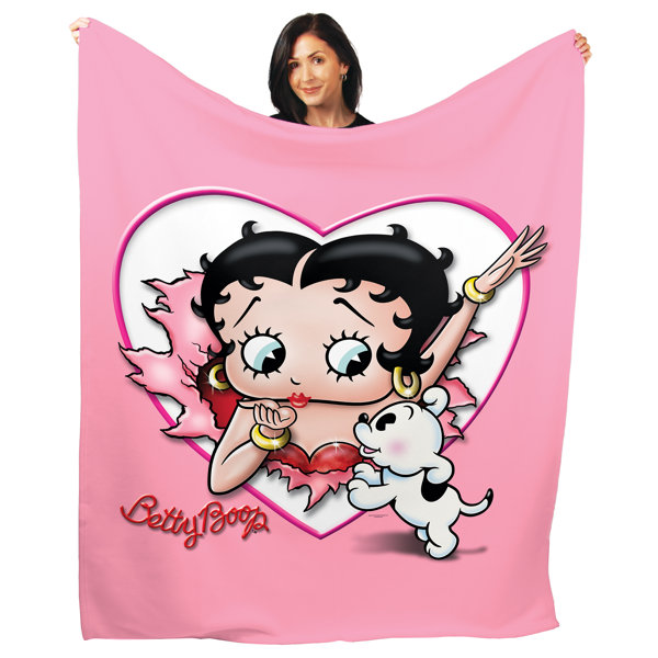 Betty Boop Kiss Warm Fleece Throw Blanket